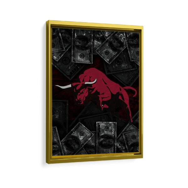 bull market framed canvas gold frame