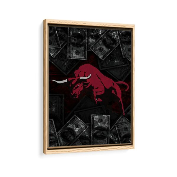 bull market framed canvas natural beige