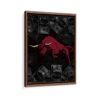 bull market framed canvas walnut brown