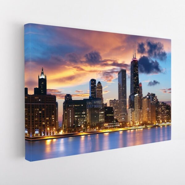 chicago skyline stretched canvas