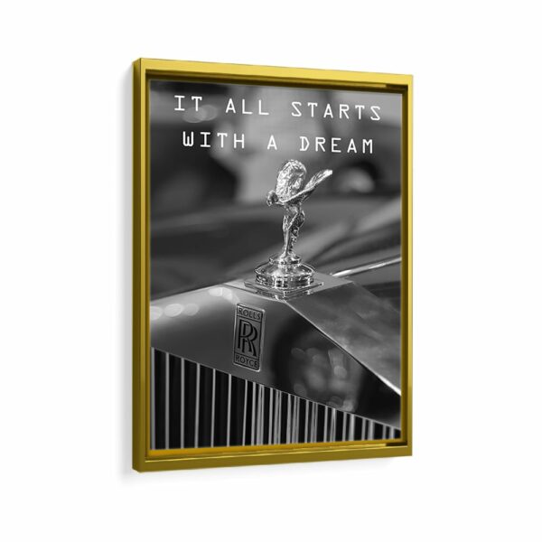 it all starts with a dream framed canvas gold frame