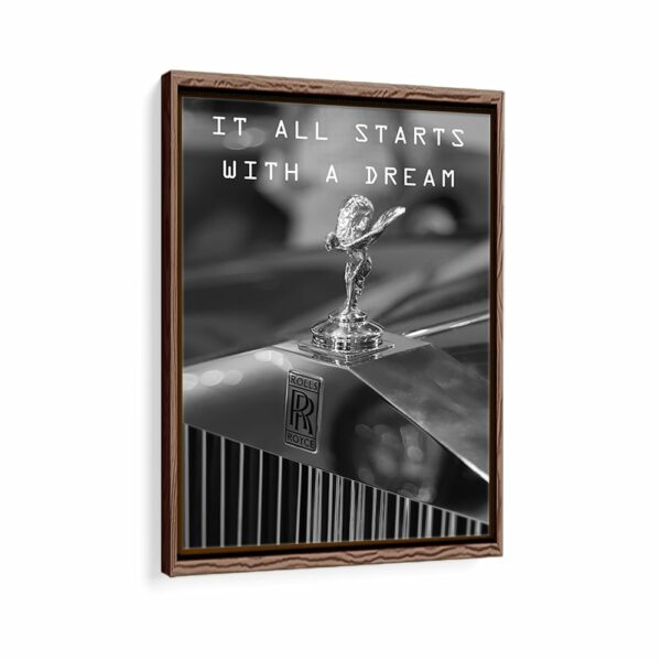 it all starts with a dream framed canvas walnut brown