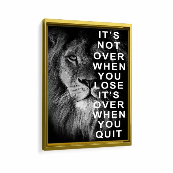 lion motivation quote framed canvas gold frame