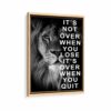 lion motivation quote framed canvas natural beige