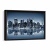 manhattan night skyline framed canvas black frame