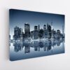 manhattan night skyline stretched canvas