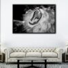 roaring lion portrait floating frame canvas