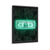 shining money framed canvas black frame