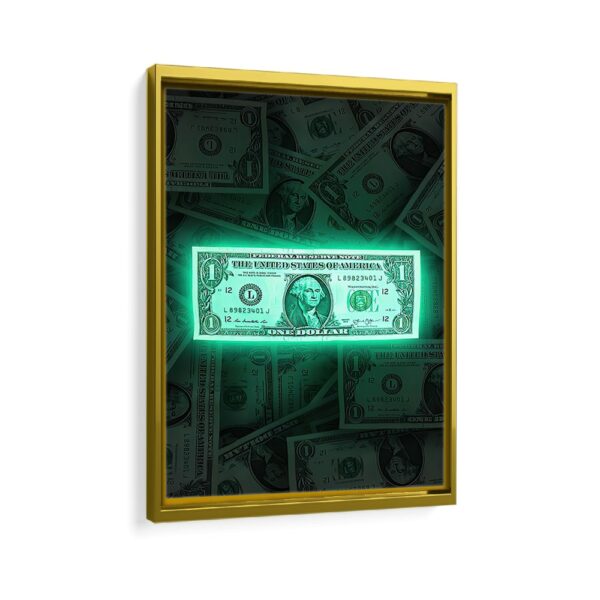 shining money framed canvas gold frame