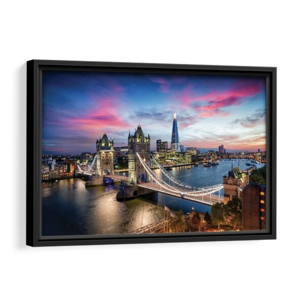 tower btower bridge view frridge view framed canvas black frame