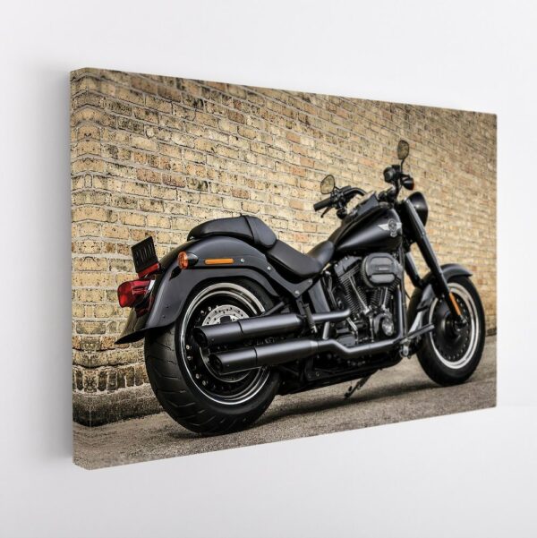 vintage motorcycle stretched canvas