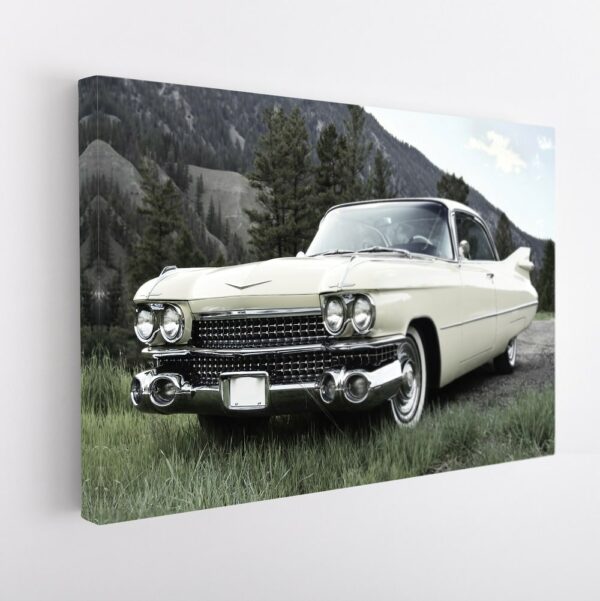 white chevy impala stretched canvas