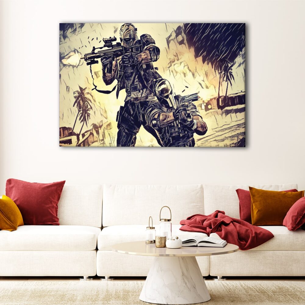 1 panels army of two canvas art