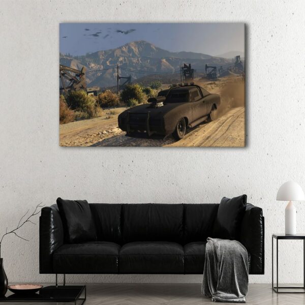 1 panels black warrior car canvas art