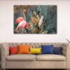 1 panels flamingo forest canvas art