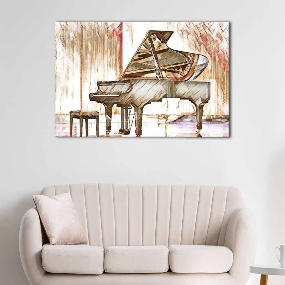 1 panels piano sketch canvas art