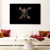 1 panels pirate skull canvas art