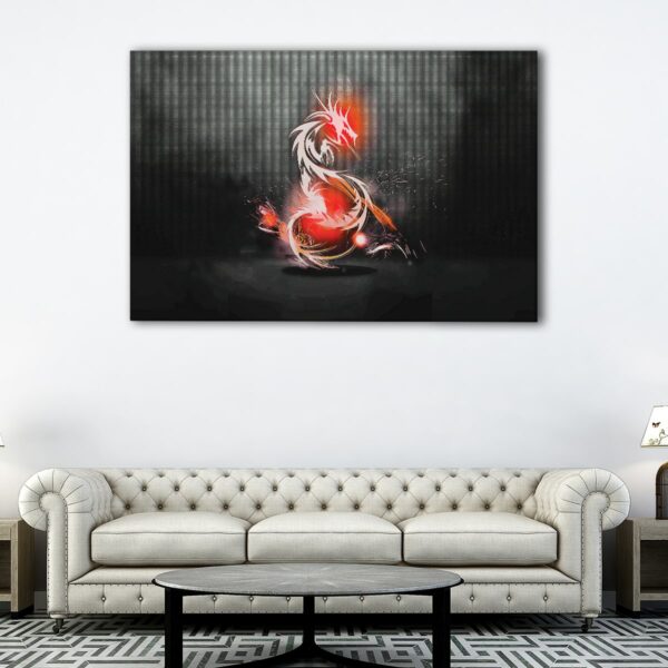 1 panels red dragon canvas art