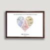 3 cities heart framed canvas walnut brown