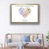 3 cities heart gold floating frame canvas