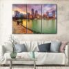 3 panels boston seaside view canvas art