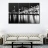 3 panels cleveland black & white skyline canvas art