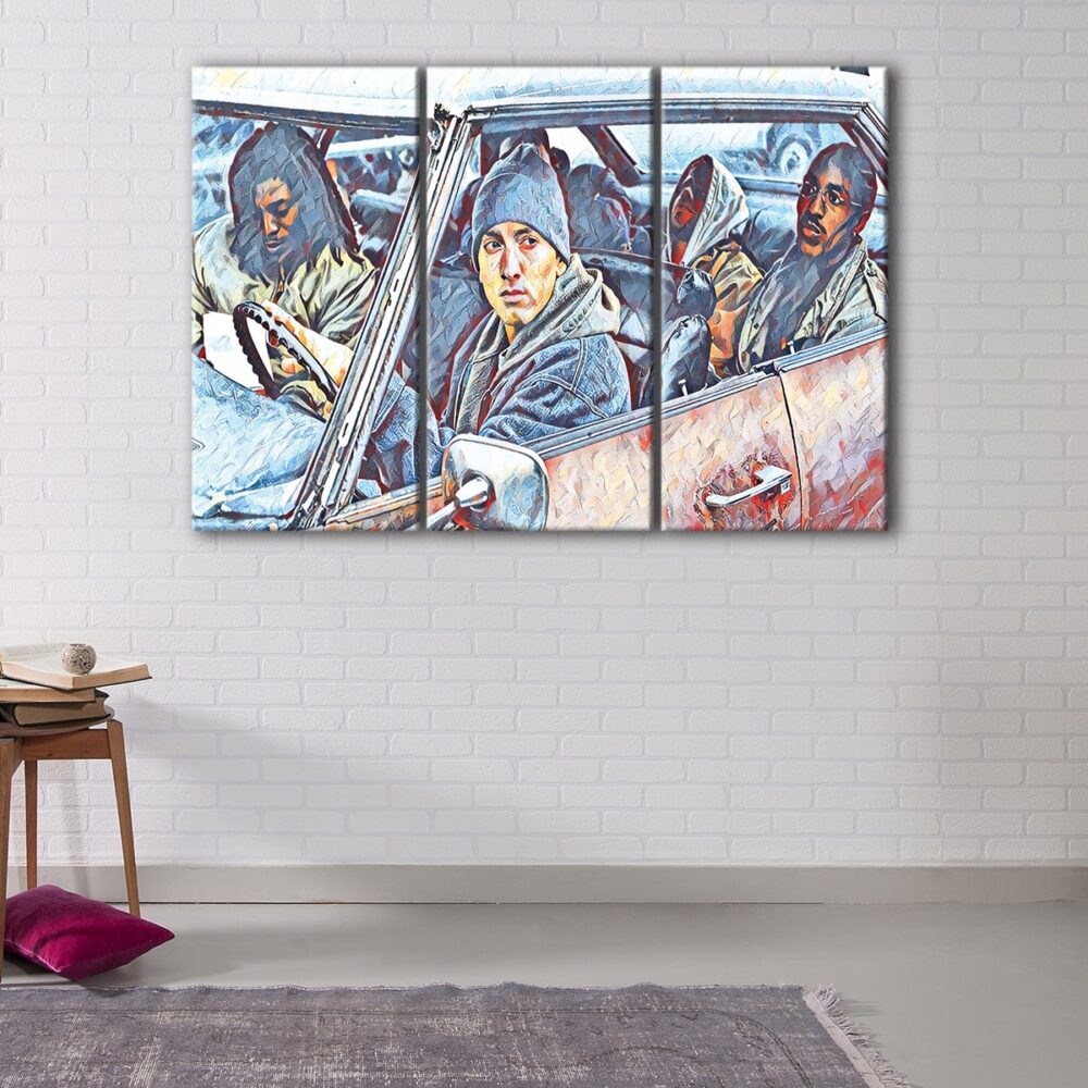 3 panels eminem 8 miles canvas art