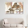 3 panels piano sketch canvas art