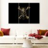 3 panels pirate skull canvas art