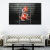 3 panels red dragon canvas art