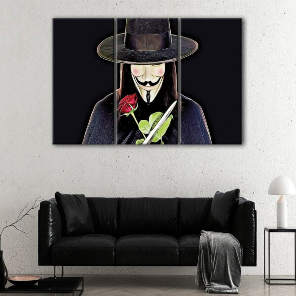 3 panels v for vendetta canvas art