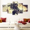 5 panels army of two canvas art