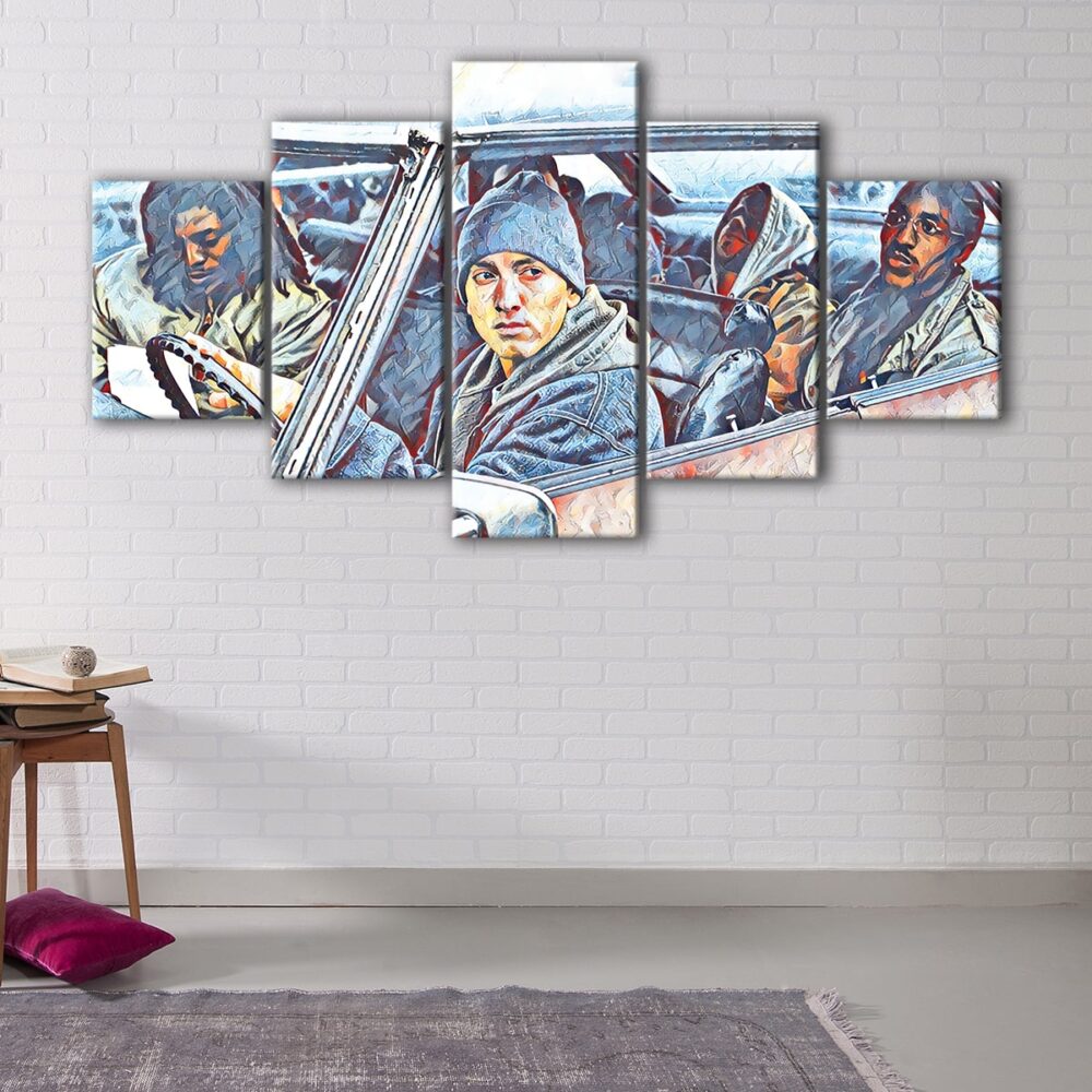 5 panels eminem 8 miles canvas art