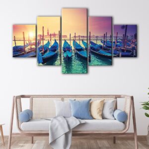 5 panels grand canale sunrise canvas art