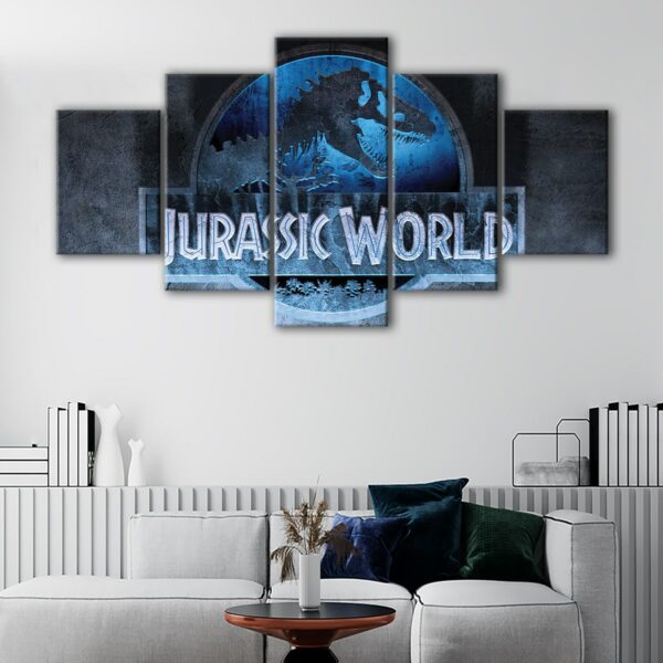 5 panels jurassic world canvas art