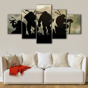 5 panels ninja turtles canvas art