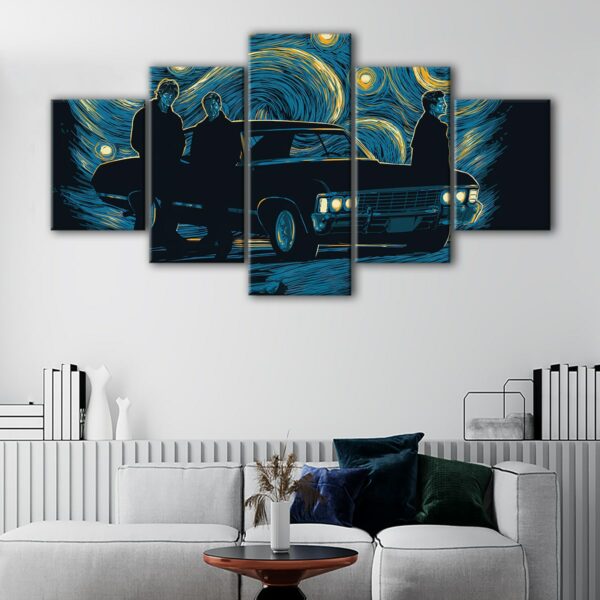 5 panels supernatural canvas art