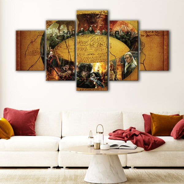 5 panels the hobbit canvas art