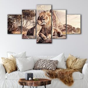 5 panels the lion king canvas art