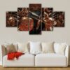 5 panels troy saga canvas art