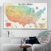 Watercolor push pin usa map