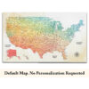 Watercolor push pin usa map no quote