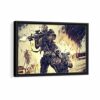 army of two framed canvas black frame