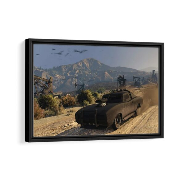 black warrior car framed canvas black frame