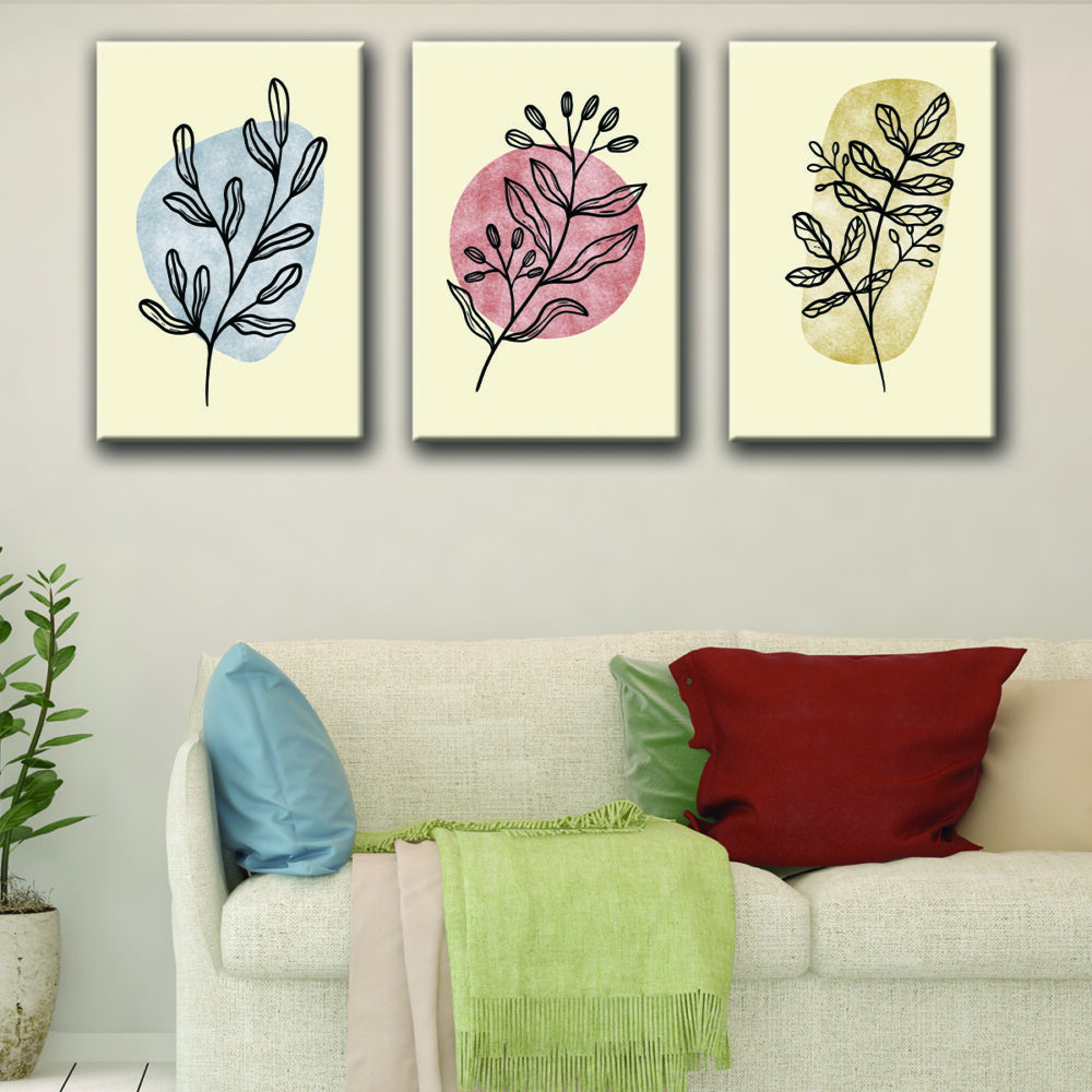 boho plants canvas wall decor