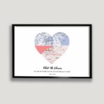 couple heart map framed canvas black frame