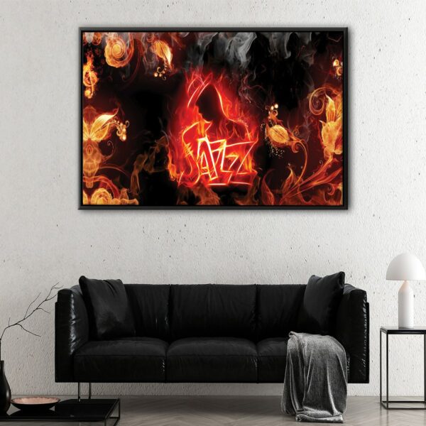 fire jazz floating frame canvas