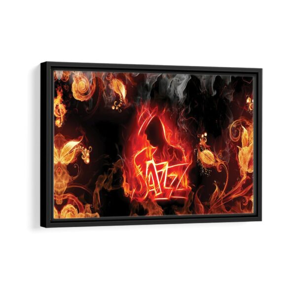 fire jazz framed canvas black frame