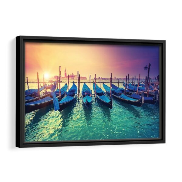 grand canale sunrise framed canvas black frame