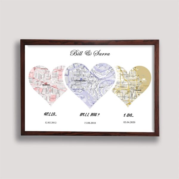 hello i do map framed canvas walnut brown